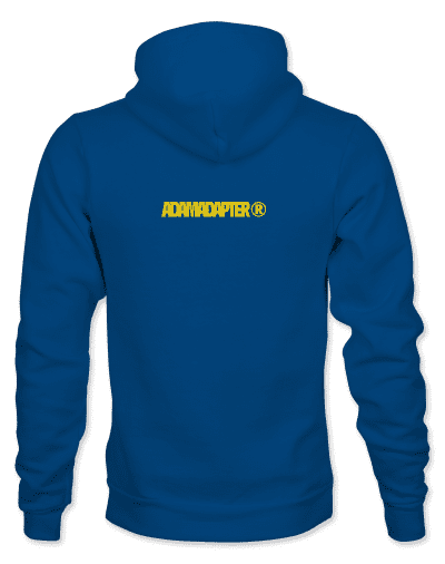 AA HOODIE - BACK - DEEP SEA BLUE SUN -16BIT Adam Legend Hoodie